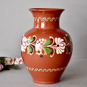 Vases en céramique majolique vintage hongrois en céramique, décoration rustique, décoration d'intérieur