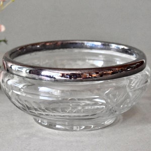 Antique Crystal Fruit Bowl Faceted Crystal Silver Plated Home Decor