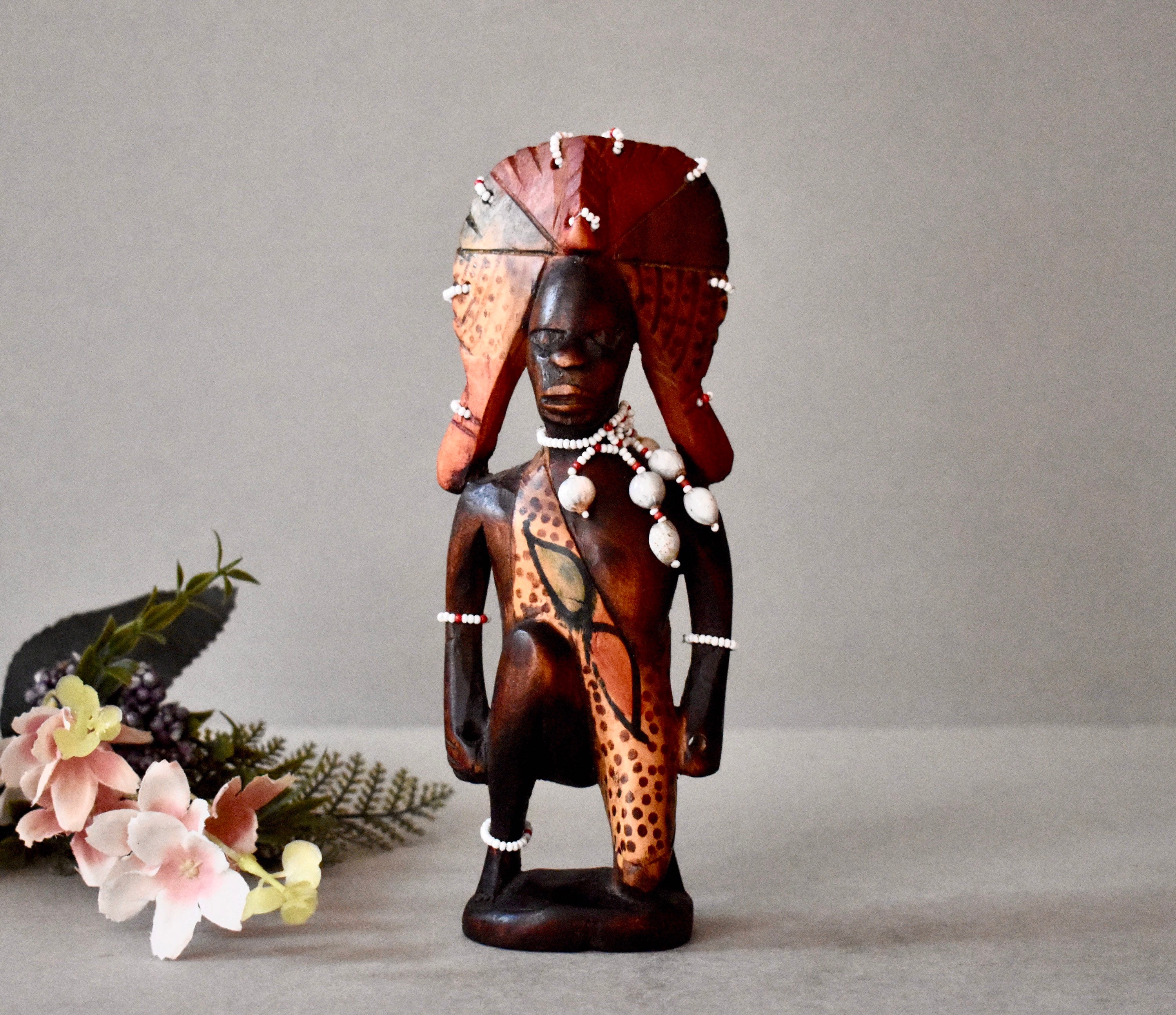 Grande Figurine Indienne D'Amérique - Sculpture Western, 97 Cm, Acrylique, Neuve
