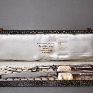Antique Carving Set 800 Silver Lutz&Weiss Germany Art Deco Knife And Fork First Half 20th Century Carving Set