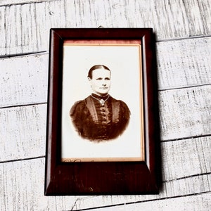 Antique Black and White Photography Victorian Women Wooden Frame