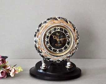 Vintage USSR Cristal Clock Majak Collectable Clock Home Decor