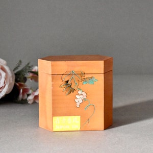 Vintage Chinese Wooden Tea Box Jasmine Tea Jar Home Decor