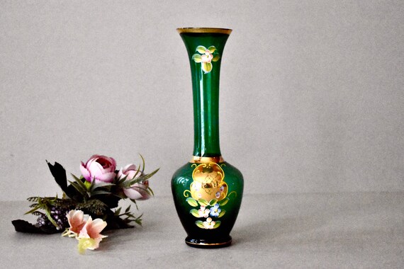 チェコ ボヘミアンガラスの花瓶 EGERMANN 金彩 未使用保管品 チェコ ボヘミアンガラスの花瓶 EGERMANN 金彩 未使用保管品 ボヘミア