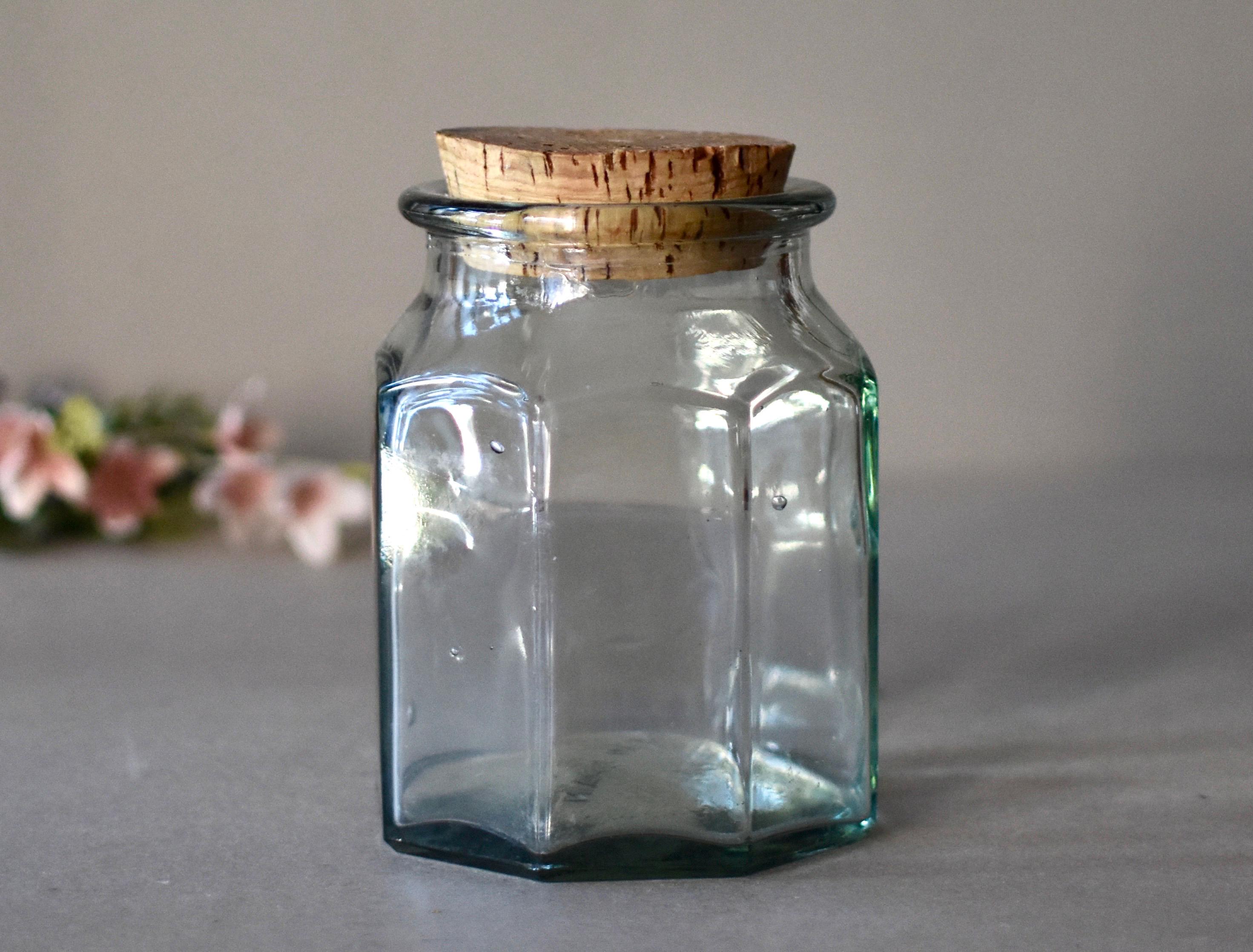Vintage Glass Jar Cork Lid Retro Storage Jar Home Decor