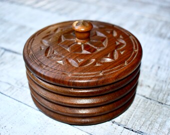 Caja de joyería de madera vintage, caja de baratija, caja de madera, decoración del hogar Boho