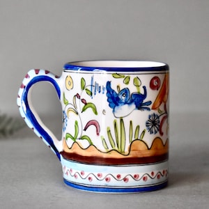 Tasse à café ou à thé vintage en céramique, cadeau, décor rustique, céramique du Portugal