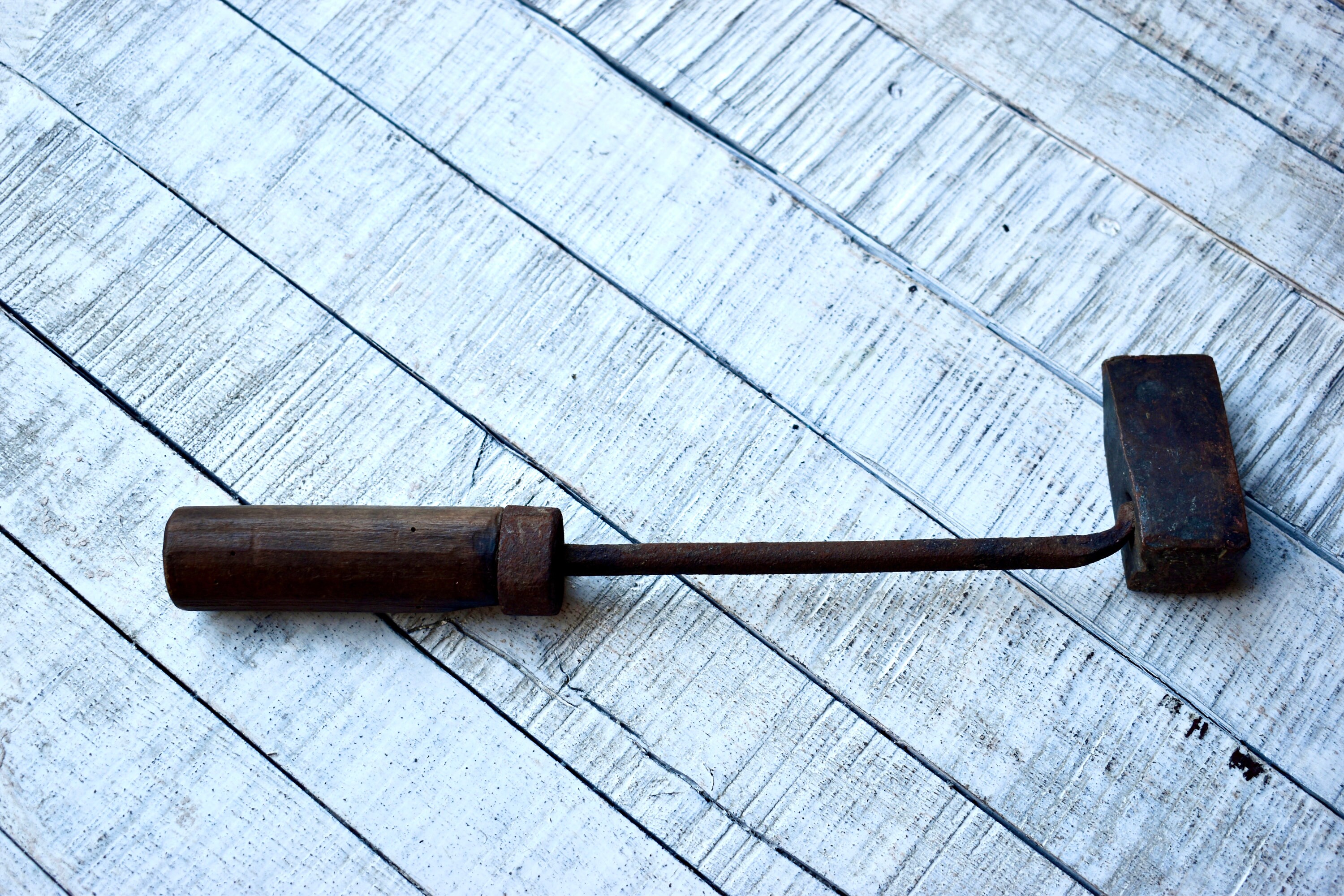 Antique Soldering Iron Primitive Copper Iron Old Barn Tools