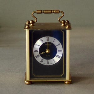 Vintage Messing  Table Clock Carriage Clock Home Decor Quartz Clock