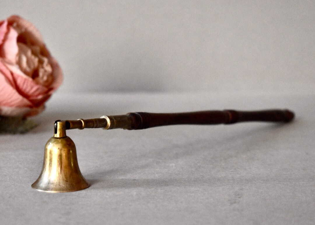 Vintage Brass Candle Extinguisher Wooden Handle Home Decor Wick Trimmer Etsy