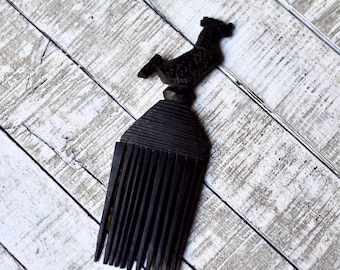 Vintage African Ebony Wood Comb Tanzania Wooden Tribal Comb