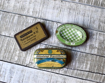 Vintage Tin Boxes Retro Small Metal Boxes