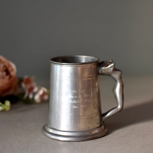 Vintage Pewter Mug  Zinc Stein Retro Bar Decor Collectable English Pewter Mug