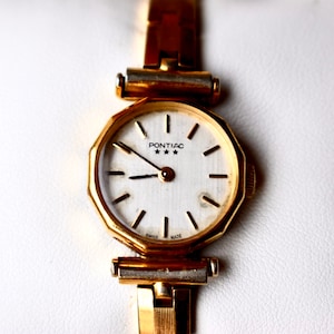 Antique Swiss Ladies Watch Wrist Women - Pontiac Watch Gilded Art Deco Women's Watch image 3