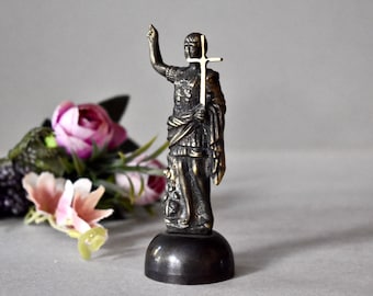 Vintage bronsfigur romersk kejsare Konstantin