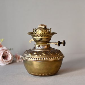Antique Brass Oil  Lamp Baroque  Collectable Lamp Antique Decor Home Decor