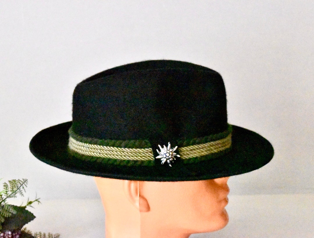 Vintage Mans Black Hunting Hat Germany Wool Hunting Hat Etsy