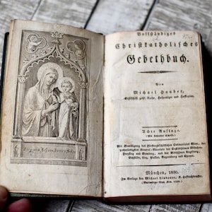 Antique Germany Catholic  Book 1830 German Missal Antique Book Pocket Prayer Book