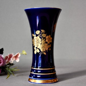 Vasos de porcelana vintage da Alemanha da Baviera Decoração para casa Porcelana Echt Cobalt Decoração de mesa