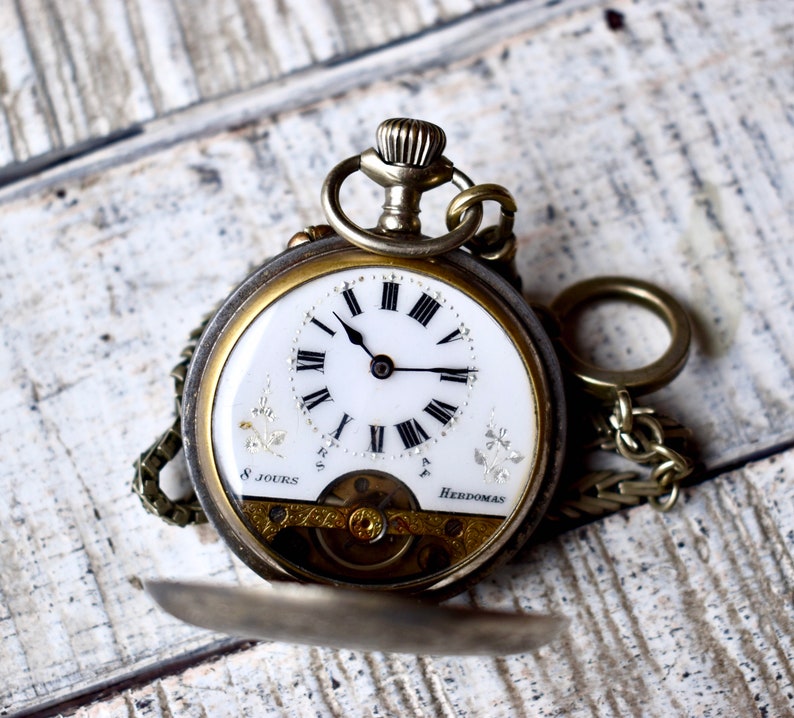 Antique Pocket Watch Hebdomas Swiss Collectable Pocket Watch Etsy