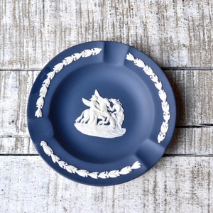 Vintage Porcelain Ashtray Wedgwood Home Decor Blue Porcelain Ashtray Vintage Gift Table Decor