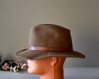 Vintage Herren Fedora Hut Stetson Braun Wolle Retro Hut