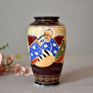 Antique Japanese Satsuma Vases Enamel Gilded Vases Home Decor Table Decor Collectable Satsuma