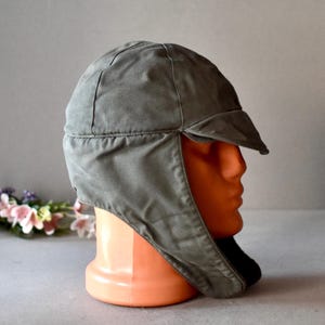 Vintage German Army Winter Hat Denim Polar Military Hat