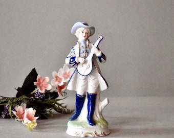 Figurita de porcelana Vintage, niño cantando, porcelana de Europa occidental, decoración del hogar, decoración Vintage