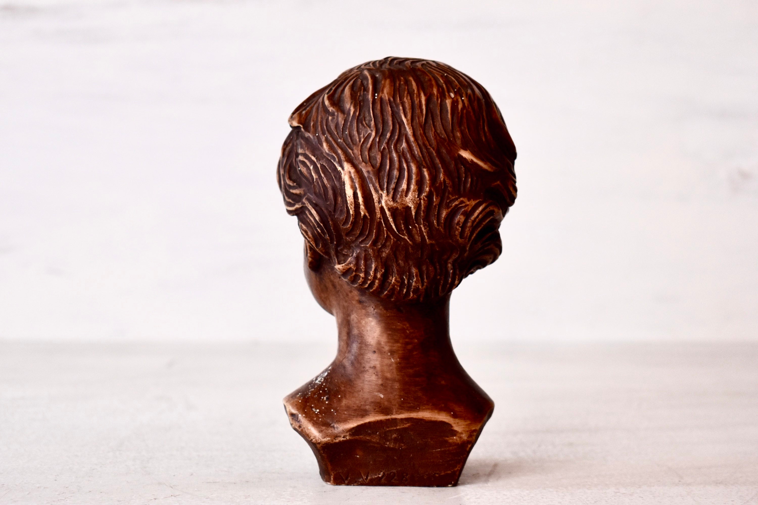 Vintage Resin Figurine Art Deco Bust Little Boy Resin Statue Etsy