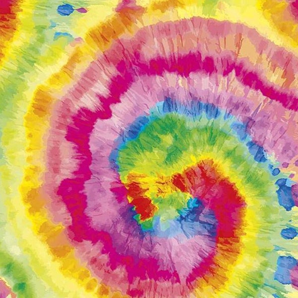 Tie Dye Bright Stretch Jersey Knit Fabric by Riley Blake.  95% cotton/5 percent spandex.  57"/58" wide.