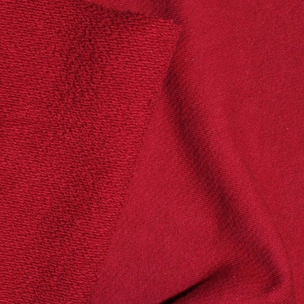 French Terry, Heavy Weight - Cranberry - 100% Organic Cotton - Made in the USA!