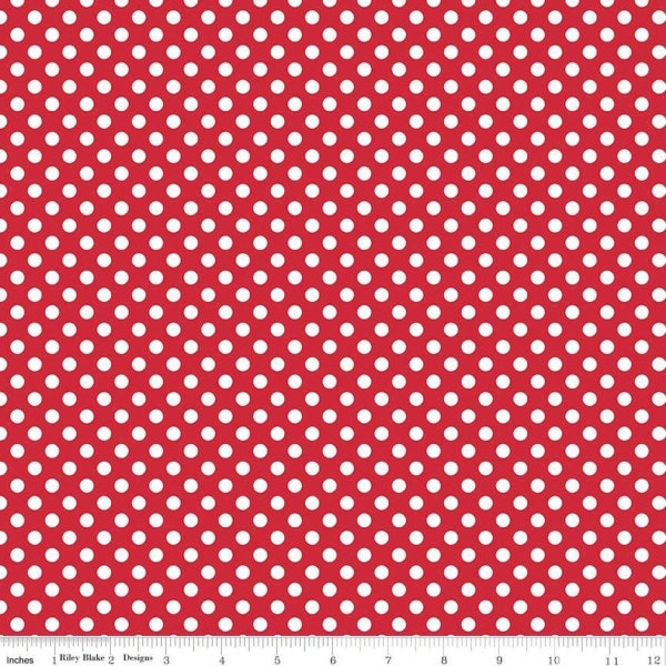 Small Dot Red 100% Cotton Fabric by Riley Blake