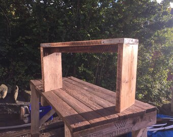 Recycled wooden bench.