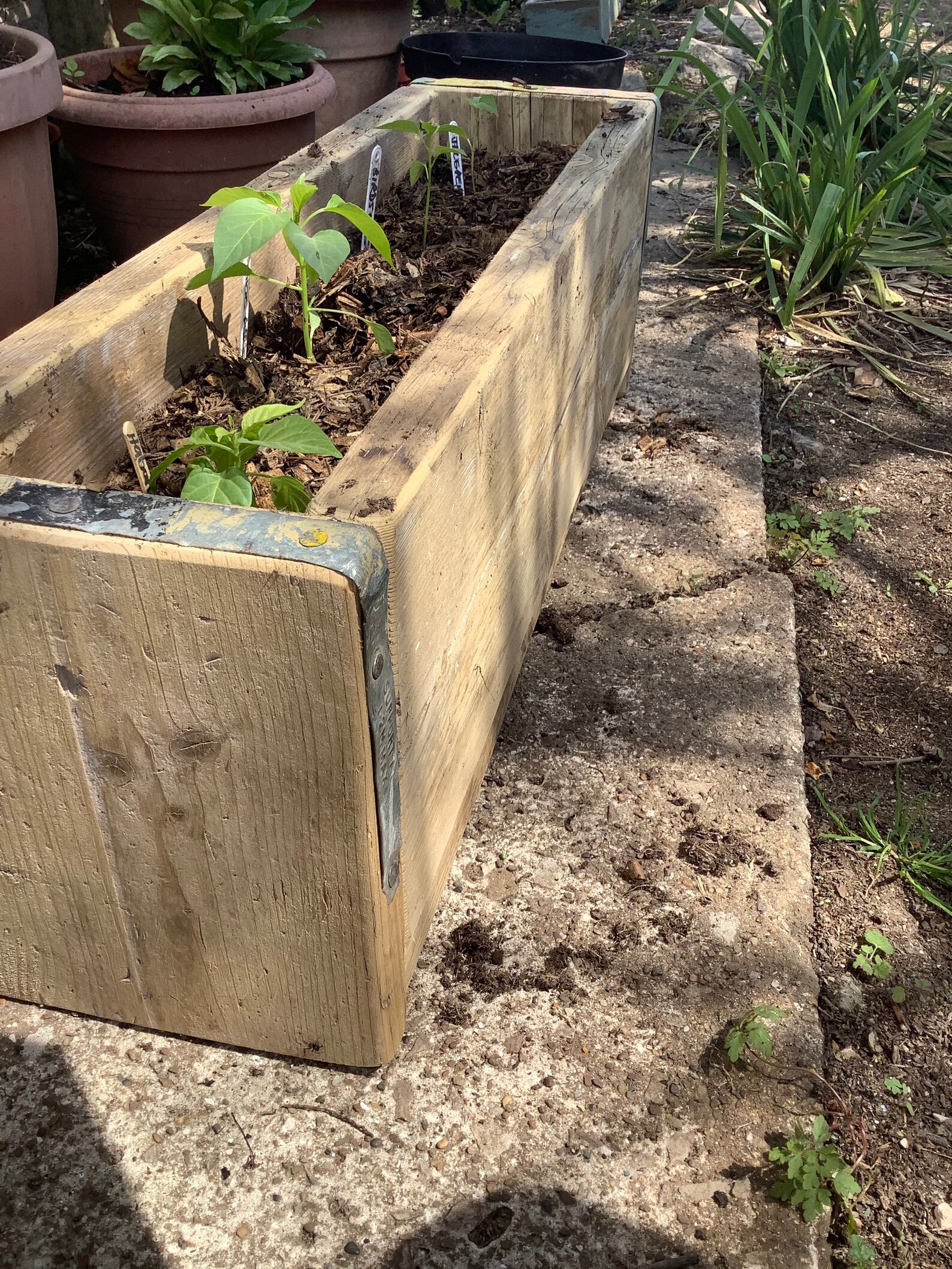 Reclaimed scaffold board garden planter. Etsy