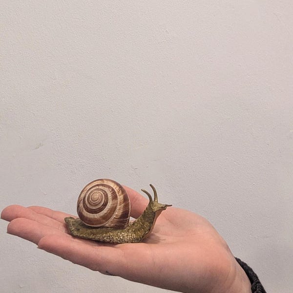 Handmade Garden Snail Polymer Clay Sculpture with Magnet