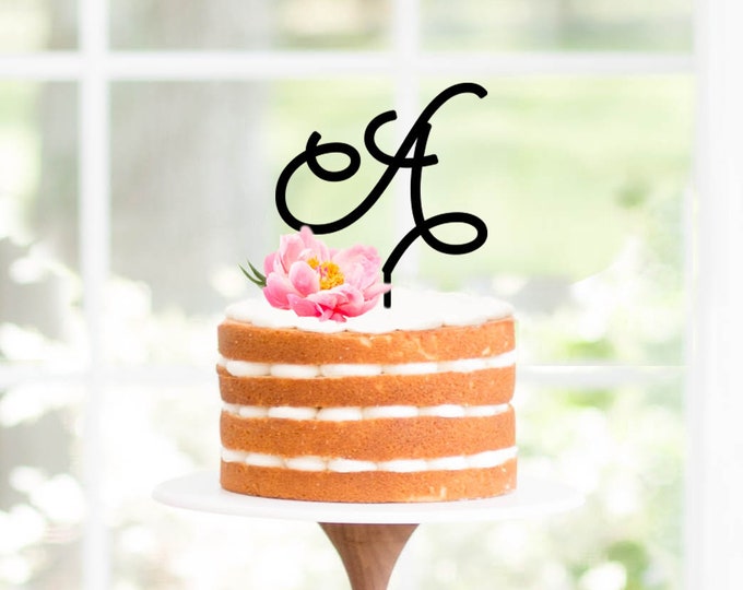 Initial Cake Topper, Letter Cake Topper, Wedding Cake Topper, Engagement Cake Topper, Bridal Shower Cake Topper, Acrylic Topper