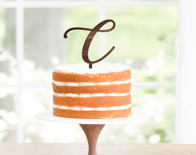 Initial Cake Topper, Letter Cake Topper, Wedding Cake Topper, Engagement Cake Topper, Bridal Shower Cake Topper, Acrylic Topper