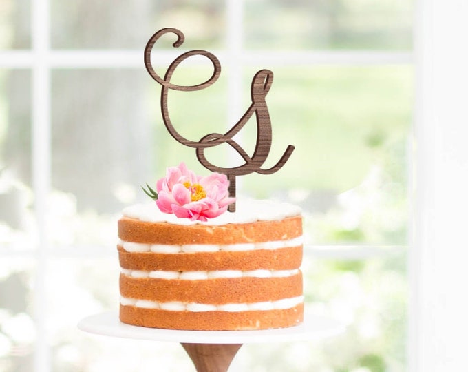 Initial Cake Topper, Letter Cake Topper, Wedding Cake Topper, Engagement Cake Topper, Bridal Shower Cake Topper, Acrylic Topper