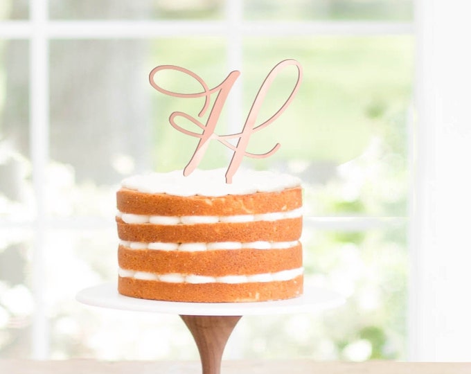 Initial Cake Topper, Letter Cake Topper, Wedding Cake Topper, Engagement Cake Topper, Bridal Shower Cake Topper, Acrylic Topper