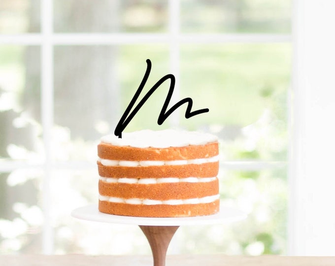 Initial Cake Topper, Letter Cake Topper, Wedding Cake Topper, Engagement Cake Topper, Bridal Shower Cake Topper, Acrylic Topper