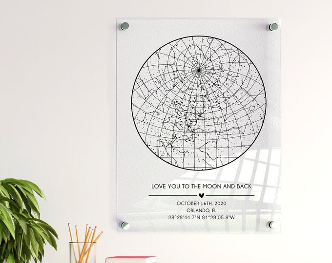 Custom Constellation Star Map, Customized Star Map, Personalized Star Map, Gift for Mom, Gift for Dad, wedding gift, anniversary gift