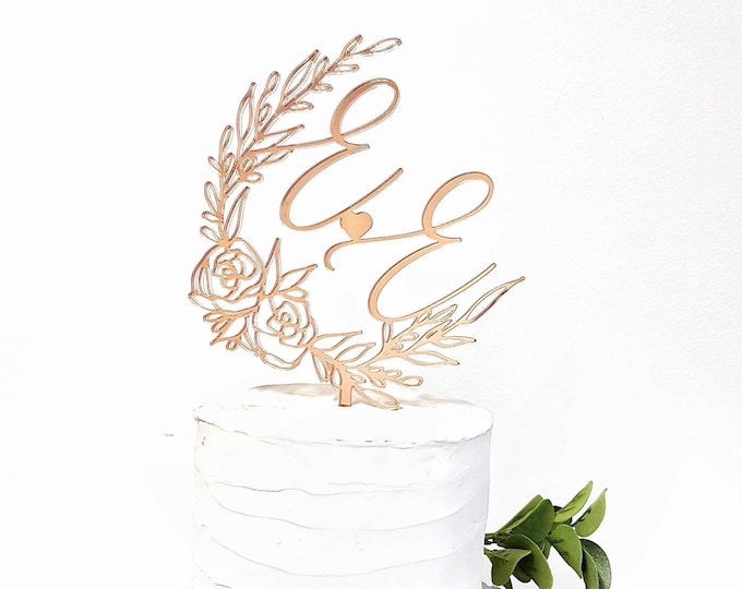 Personalized Cake Topper, Custom Cake Topper, Acrylic Cake Topper, Wedding Cake Topper, bridal shower Cake Topper, Mirror cake topper,