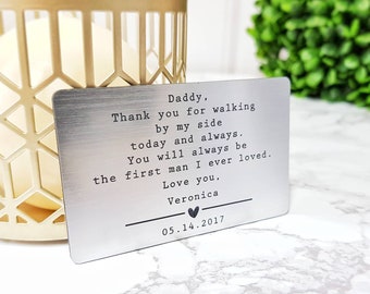 Fathers day Gifts, Gifts for him, Wallet Insert Card, Custom wallet card, personalized wallet insert, Anniversary Gift, Daddy and Daughter