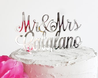 Mr & Mrs Personalized Cake Topper, Mr and Mrs Cake Topper, Custom, Cake Topper, Wedding Cake Topper, Last Name Cake Topper, Mr and Mrs