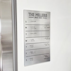 Fridge Planner | Weekly Planner | dry erase board | acrylic board | office decor | housewarming gift | Magnetic Planner | Menu Planner