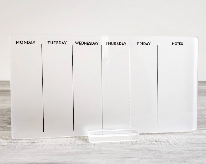 Desk Planner | Weekly Erase Board | dry erase board | Acrylic Planner | office decor | house gift | Acrylic Notes | Desktop Planner