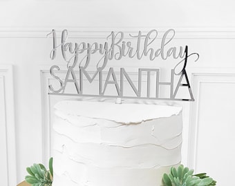 Name Cake Topper, Birthday Cake Topper, Custom Cake Topper, Custom Birthday Cake Topper, 30 years cake topper, Birthday cake ornament