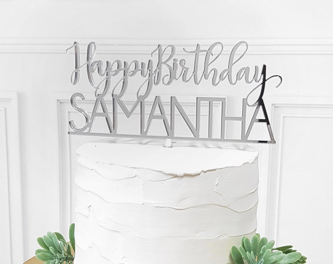 Name Cake Topper, Birthday Cake Topper, Custom Cake Topper, Custom Birthday Cake Topper, 30 years cake topper, Birthday cake ornament
