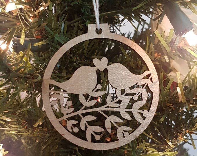 Love Birds Ornament, Custom Christmas Ornament, Couples Ornaments, Personalized Ornaments, Xmas Decor, Christmas gift, Christmas keepsake